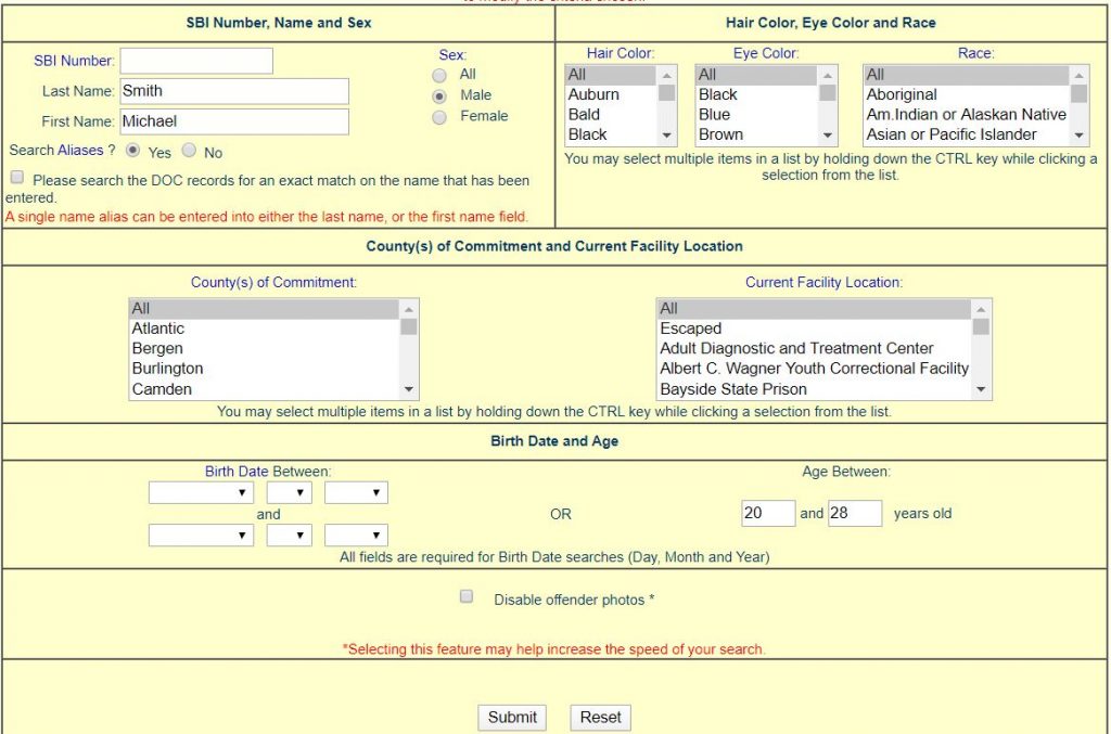 NJDOC Inmate Lookup Channel