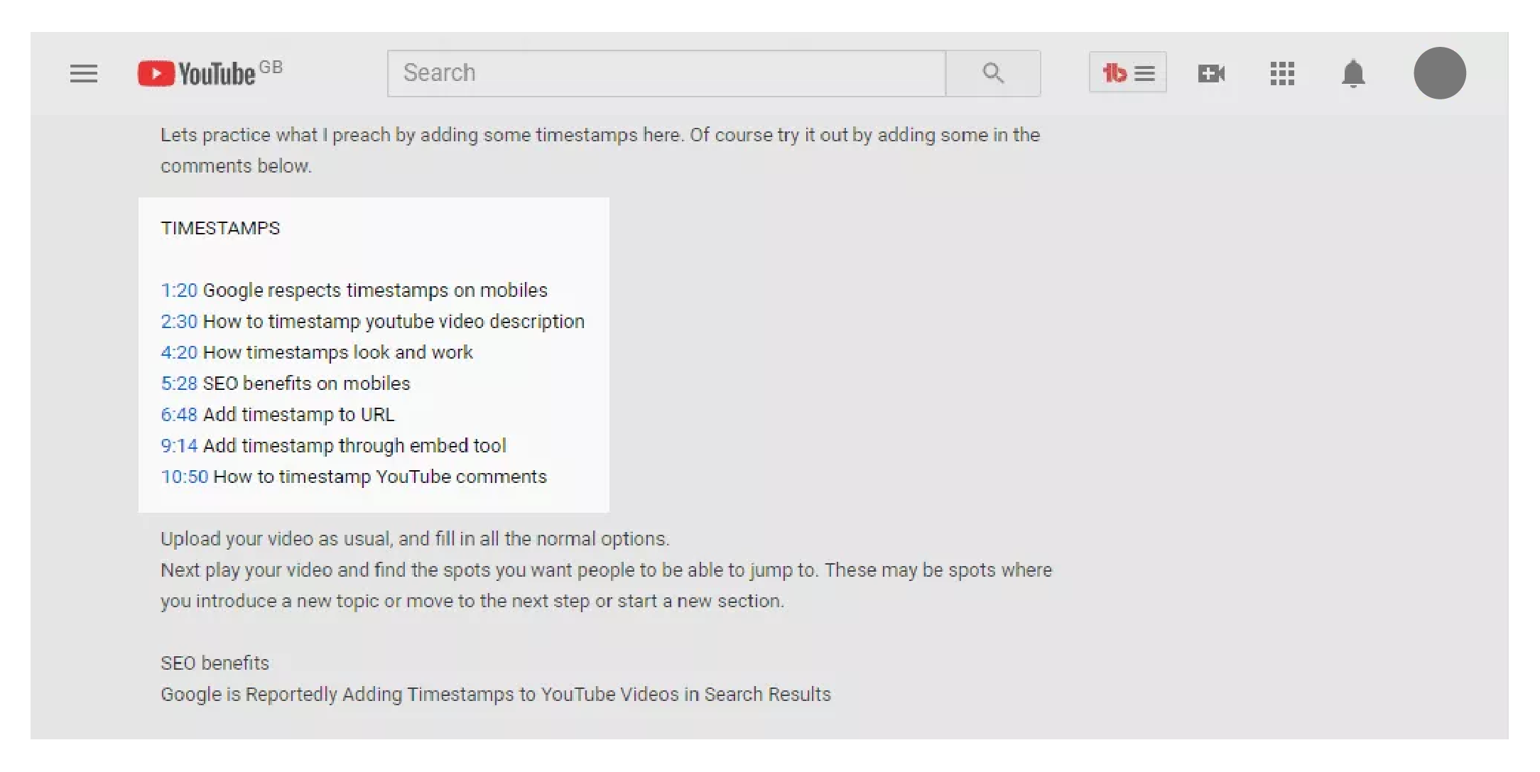 How to timestamp YouTube