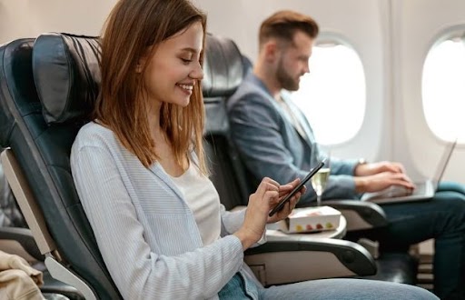 Try using the flight’s Wi-Fi